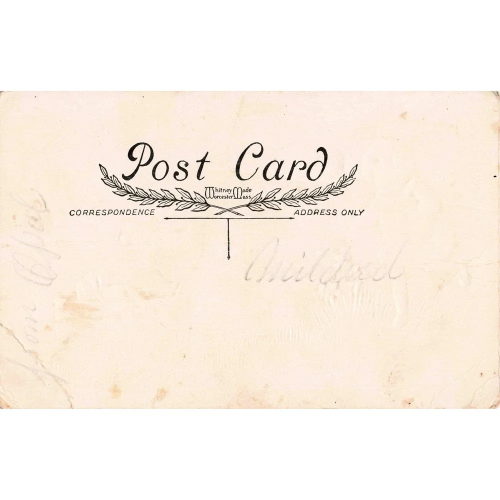 Easter Postcard Whitney Made Embossed Child Hen Divided Back Antique